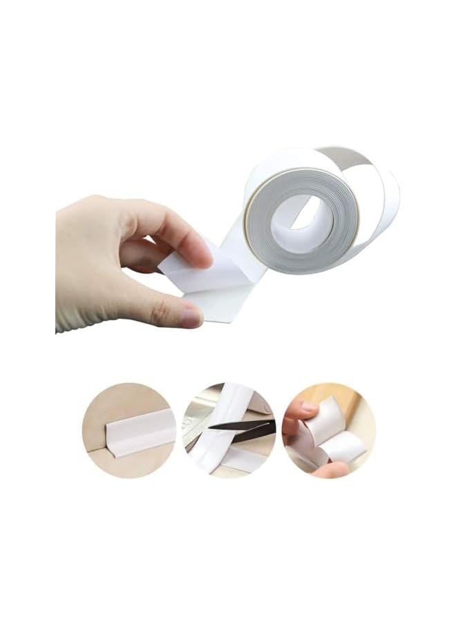 PROMASS - promass 3 Pcs Caulking Tape Strip, Self Adhesive Caulk Tape, Anti Mold Caulking Sealing Self Adhesive Bathtub Caulking Tape, for Kitchen Sink Toilet Bathroom Bathtub Floor Wall Edge Protector - Image 1