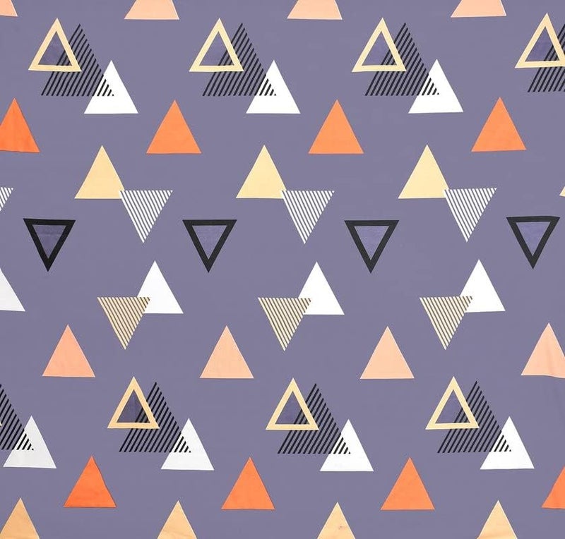 BSB شيت سرير مفرد من BSB HOME بملمس قطن فاخر مع غطاء وسادة واحد لسرير 4x6 180 Tc (152 x 228 سم، رمادي فاتح & أبيض مثلث) - Image 2