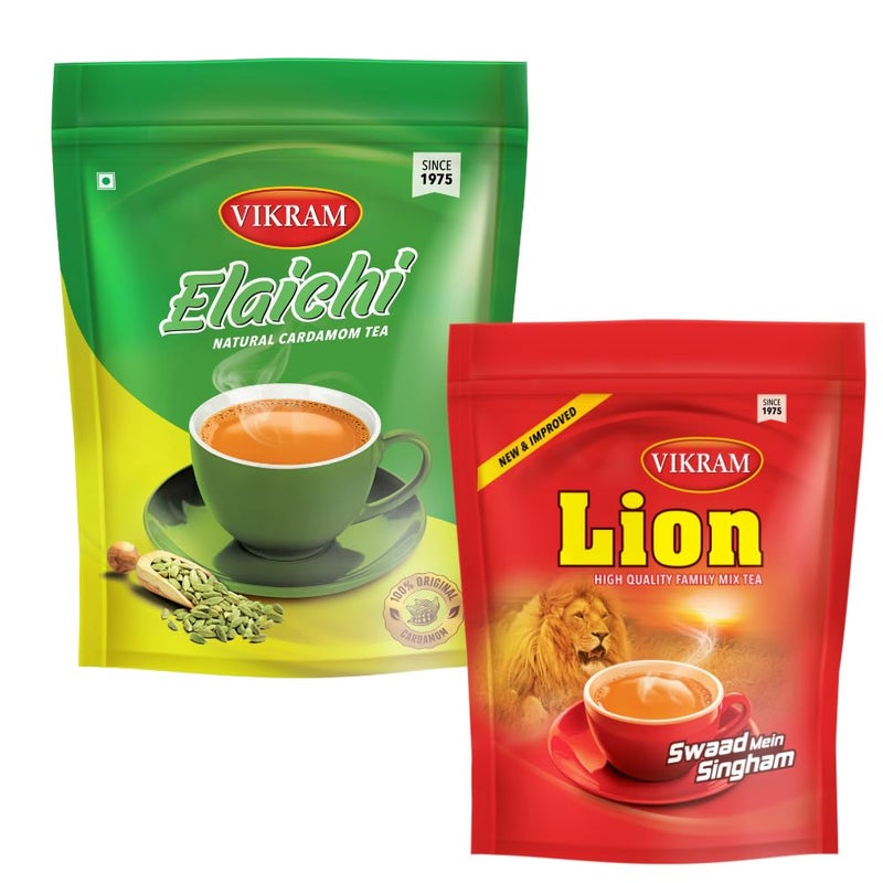 Vikram Elaichi 1kg & Lion 1kg Tea Combo - Image 1