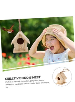 SYOSI Mini Hanging Wooden Bird Houses, 4 Pcs Charming Cage Ornament Crafts for Garden and Courtyard Decor, Perfect Birdhouses for Outdoor  - Image 4