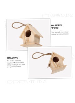 SYOSI Mini Hanging Wooden Bird Houses, 4 Pcs Charming Cage Ornament Crafts for Garden and Courtyard Decor, Perfect Birdhouses for Outdoor  - Image 3