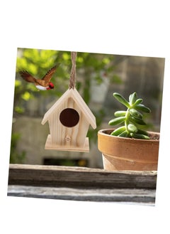 SYOSI Mini Hanging Wooden Bird Houses, 4 Pcs Charming Cage Ornament Crafts for Garden and Courtyard Decor, Perfect Birdhouses for Outdoor  - Image 5