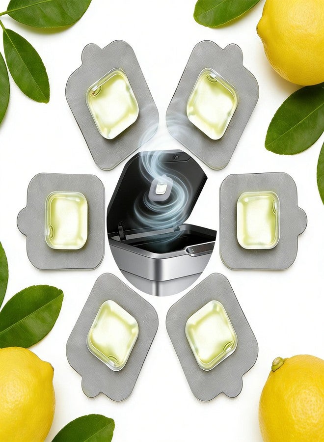 xcivi 6 Pack Replacement Lemon Scented Deodorizer Pod for Simplehuman, EKO Pod Holder, Compatible with Trash Can, Deodorizer Refills for Bathroom, Closet, Storage, Odor Eliminator for Trash Cans - Image 1