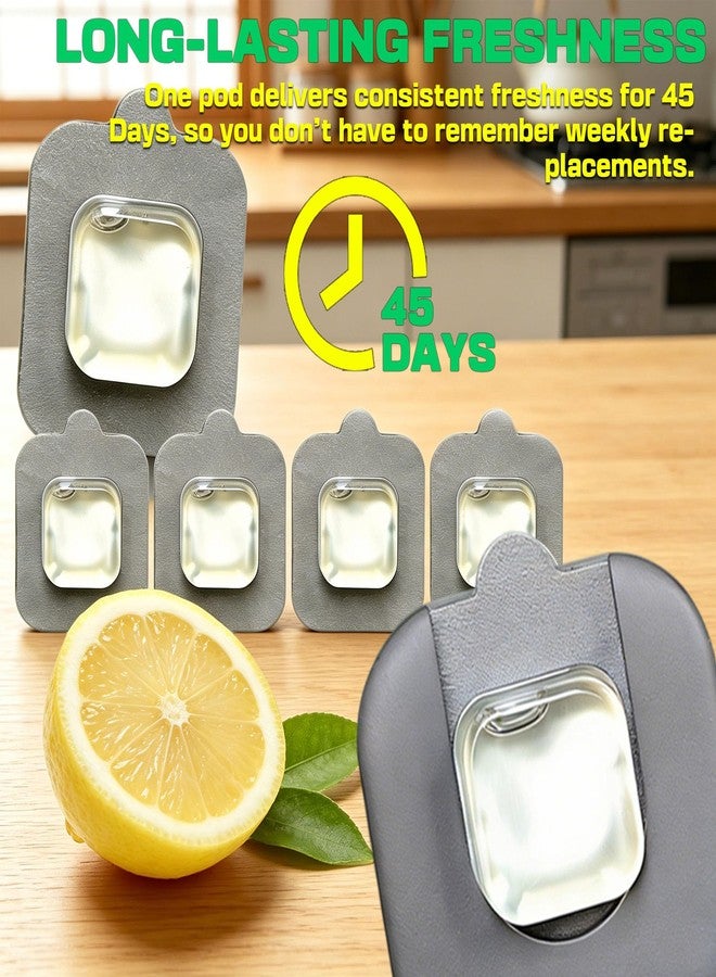 xcivi 6 Pack Replacement Lemon Scented Deodorizer Pod for Simplehuman, EKO Pod Holder, Compatible with Trash Can, Deodorizer Refills for Bathroom, Closet, Storage, Odor Eliminator for Trash Cans - Image 3