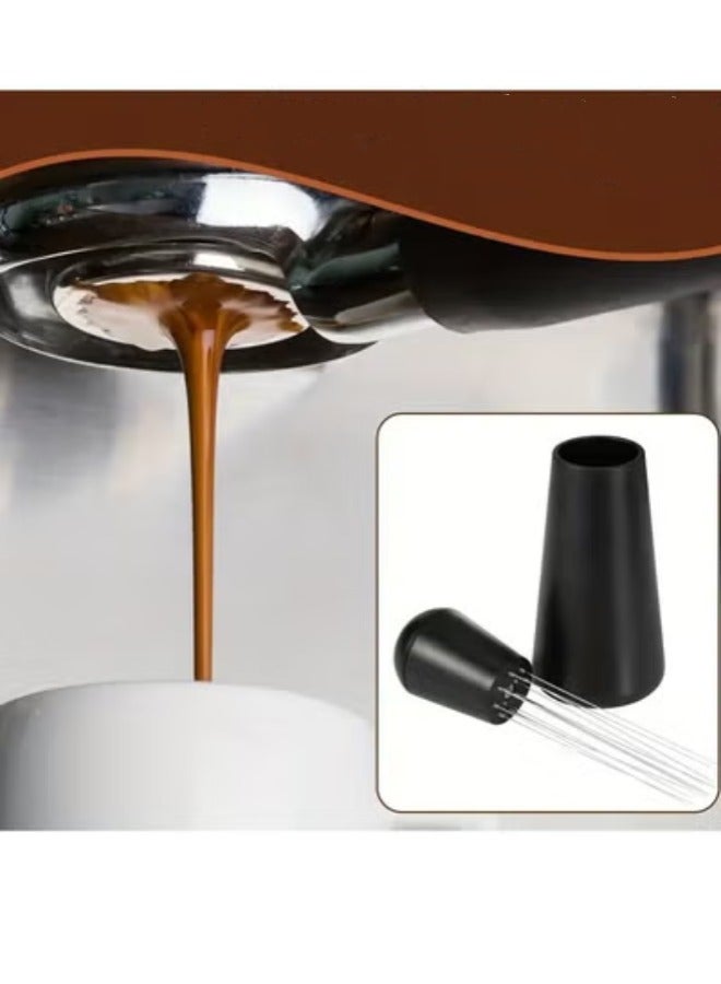 ELFSA Coffee Needle Espresso Dispensing Tool Coffee Ground Stirrer With Aluminum Stand Black 12.5x3x3cm  - Image 5