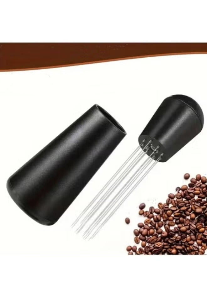 ELFSA Coffee Needle Espresso Dispensing Tool Coffee Ground Stirrer With Aluminum Stand Black 12.5x3x3cm - Image 3