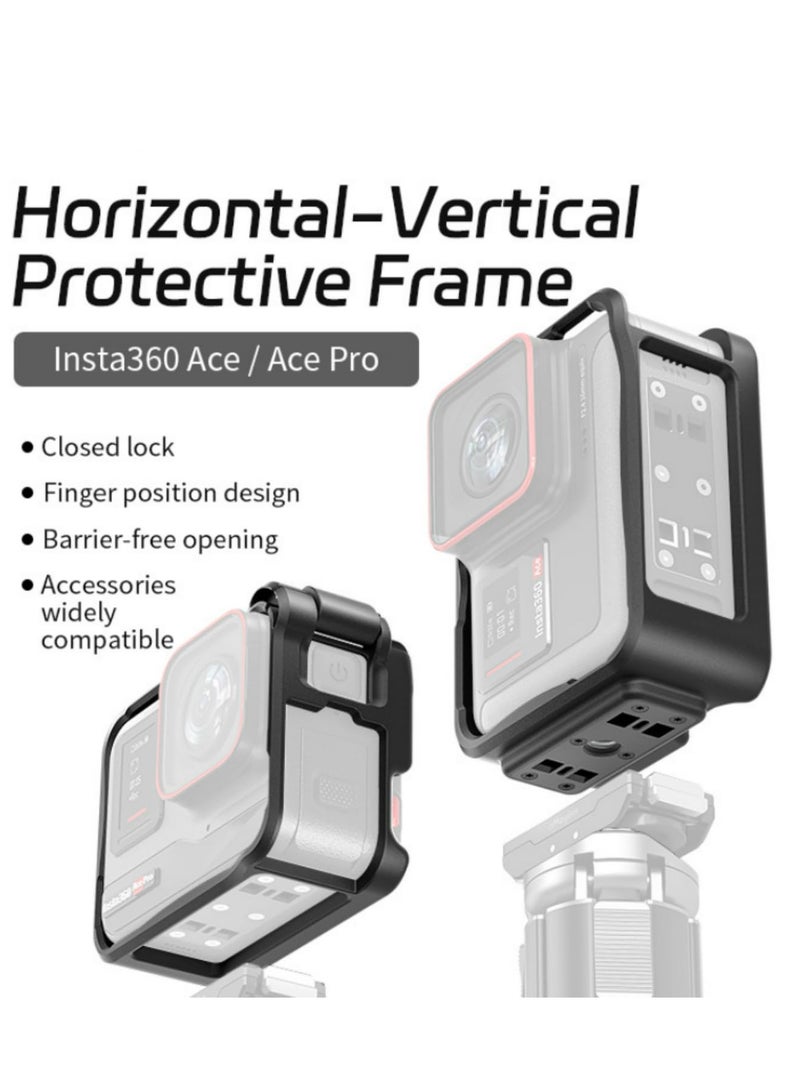 Horizontal Vertical Protective Frame ABS Plastic Sports Camera Accessory for Insta360 Ace Ace Pro Easy Horizontal Vertical Shooting Screen Friendly Design Precise Openings No Block ons Ports  - Image 3