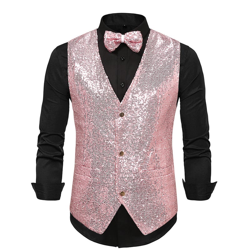 Men's Stage Suit Small Sequin Vest Vest Photo Studio Host Singer MC Vest Factory - Image 1