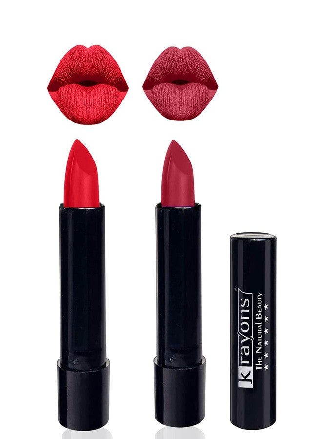 Krayons Cute Pop Moisturizing Matte Lipstick, Waterproof, Highly pigmented, Orange Crush, Orange Tango (Pack of 2) - Image 1