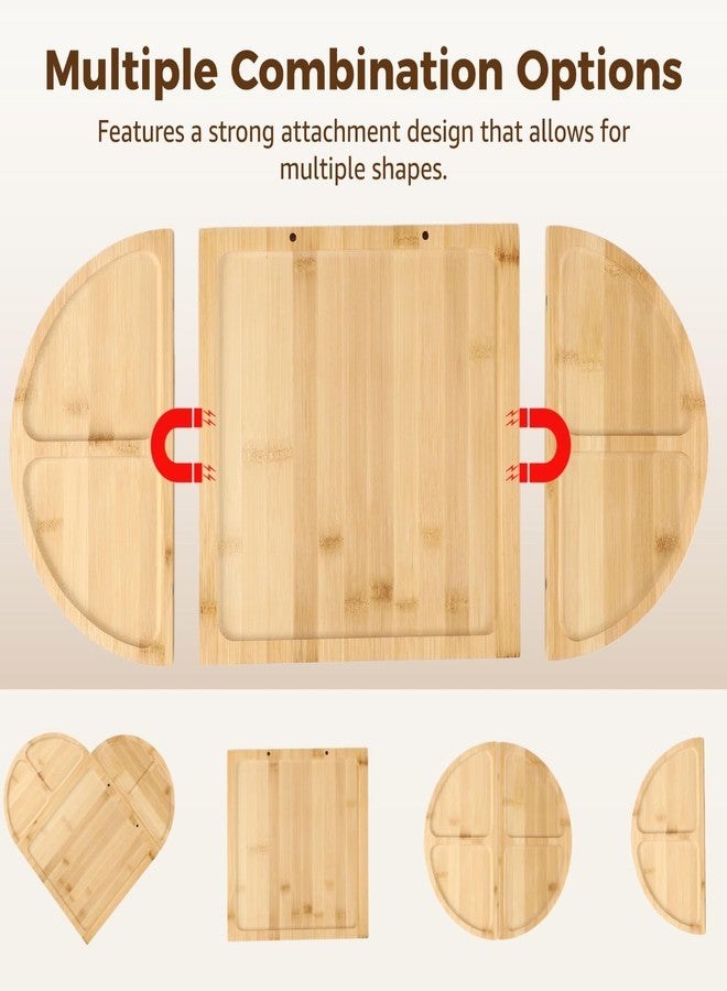 DORMIYA Wood Cheese Board Set, Charcuterie Platter Tray with 4 Pcs Knives, Detachable Serving Board with Strong Attachment, Wooden Appetizer Serving Tray for Parties, Gatherings, 22.8 x 11.5 in - Image 4