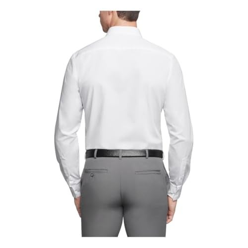Van Heusen Men's Dress Shirt Regular Fit Poplin Solid, White, 17.5" Neck 32"-33" Sleeve - Image 2