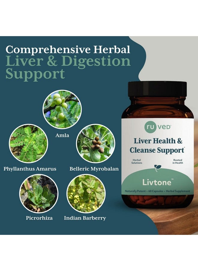 R-U VED Ruved LivTone - Liver Care, Liver Support Supplement for Women & Men with Amla, Andrographis & Picrorhiza, Pills with Organic Herbs for Natural Detox - 90 Capsules (1 Count) - Image 4