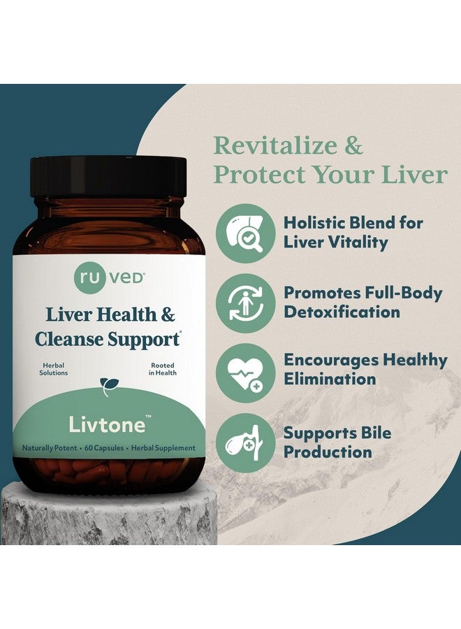 R-U VED Ruved LivTone - Liver Care, Liver Support Supplement for Women & Men with Amla, Andrographis & Picrorhiza, Pills with Organic Herbs for Natural Detox - 90 Capsules (1 Count) - Image 2