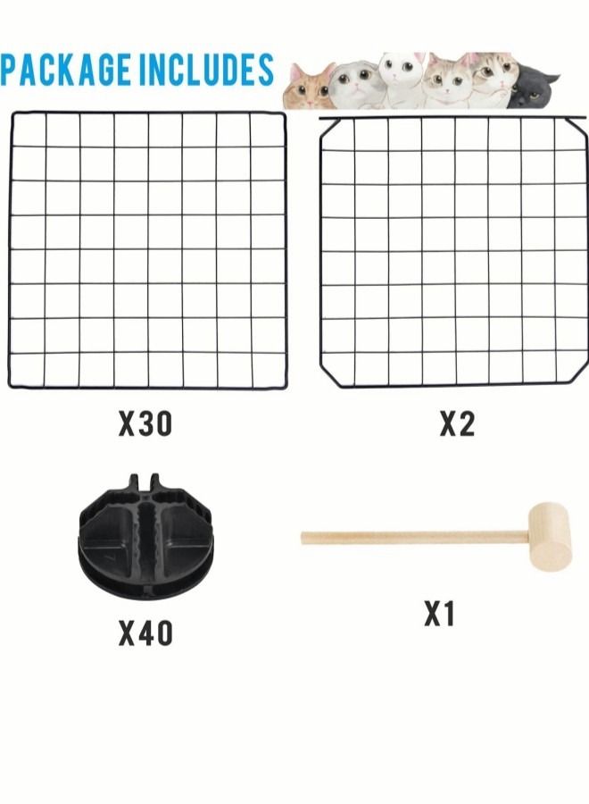 Generic DIY Large Detachable Indoor Cat Cage Detachable Pet Nest DIY Mesh Pet Nest Double Doors Metal Dog Crate Two Door Folding Dog Kennel Cage Easy Assembly Wire Mesh Pet Cage for Puppy Cats Rabbits Dogs  - Image 4