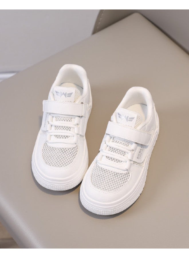 Bumblebee Summer New Kids' Shoes Children's Mesh Sneakers Breathable White Shoes Girls' Single-layer Lightweight Hollow-out Canvas Shoes Boys' - Image 1