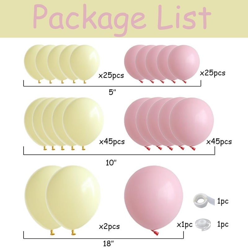 Eopelsm Pastel Pink Yellow Balloon Garland Arch Kit 143PCS Macaron Pink and Yellow Balloon Arch Kit for Honey Bear Baby Shower Princess Birthday Wedding Party Decorations - Image 2