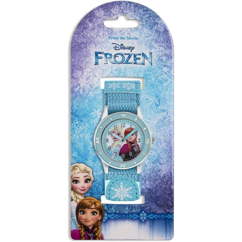 Disney FROZEN ديزني فروزن إلسا وآنا تايم تيتشر فابريك أنالوج واتش (أزرق/فضي) - Image 1
