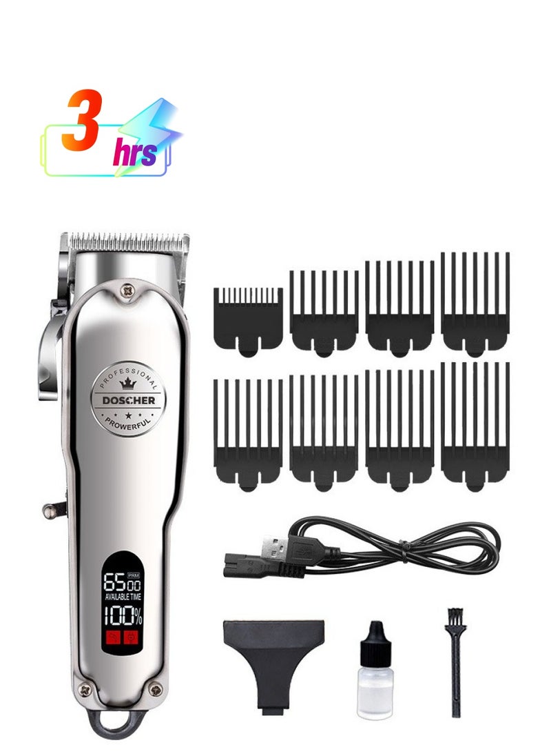 DOSCHER Beard Trimmer Hair Clippers Men, Electric Beard Trimmers for Men, Professional Cordless Hair Trimmer, Cordless Rechargeable Hair Clippers with LED Display & 8 Limit Combs, 2000mAh  - Image 1