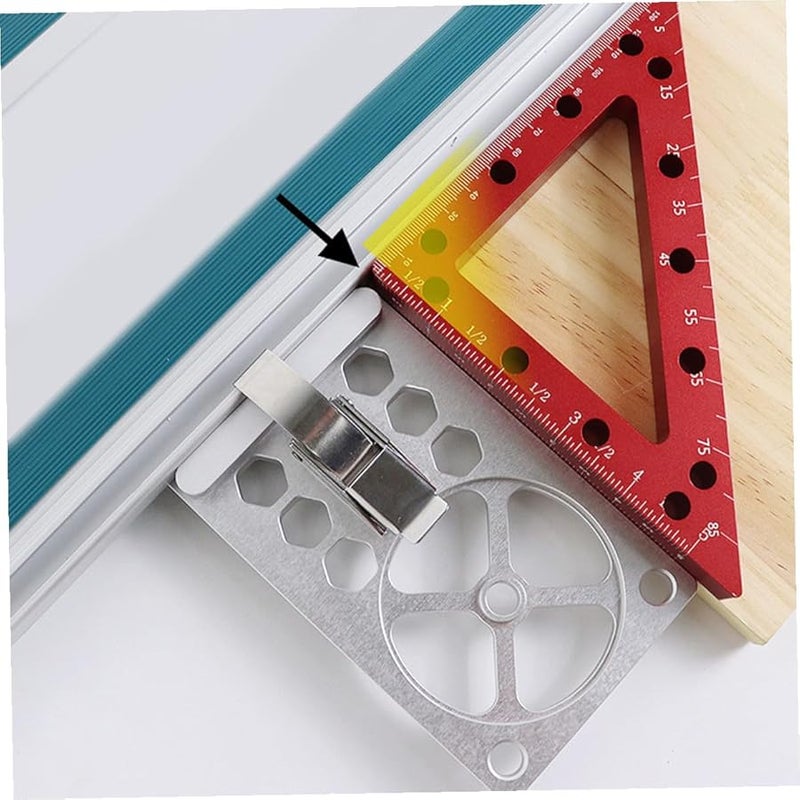 دليل المنشار الدائري بزاوية قائمة فضي، مسار سكة المنشار، مربع القطع للنجارة، أداة قطع دقيقة. - Image 5