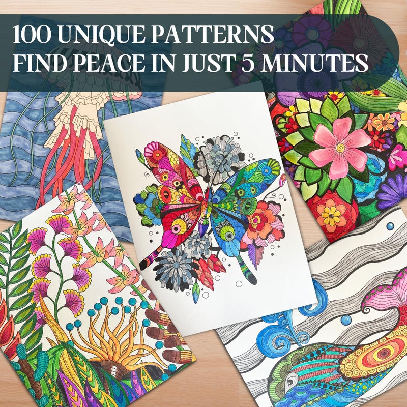 BIROYAL XXL Adult Coloring Book for Women 11.2â€x8.3â€ - 100 Patterns Coloring Books for Adults Relaxation - Mindfulness & Personal Growth Prompts - Anxiety, Stress Relief & Relaxation Gifts for Women - Image 2