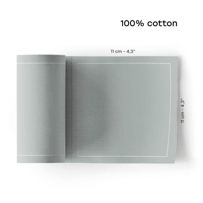 MY DRAP مناديل كوكتيل قطنية - 4.3 × 4.3 بوصة - 50 وحدة لكل لفة - رمادي - Image 4