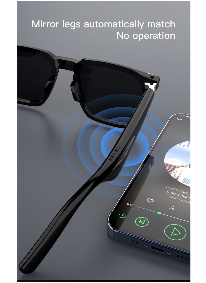 GULFLINK G01-09 Earphones Music Play Control Smart Glasses With Speakers Bluetooth Glasses Black  - Image 2