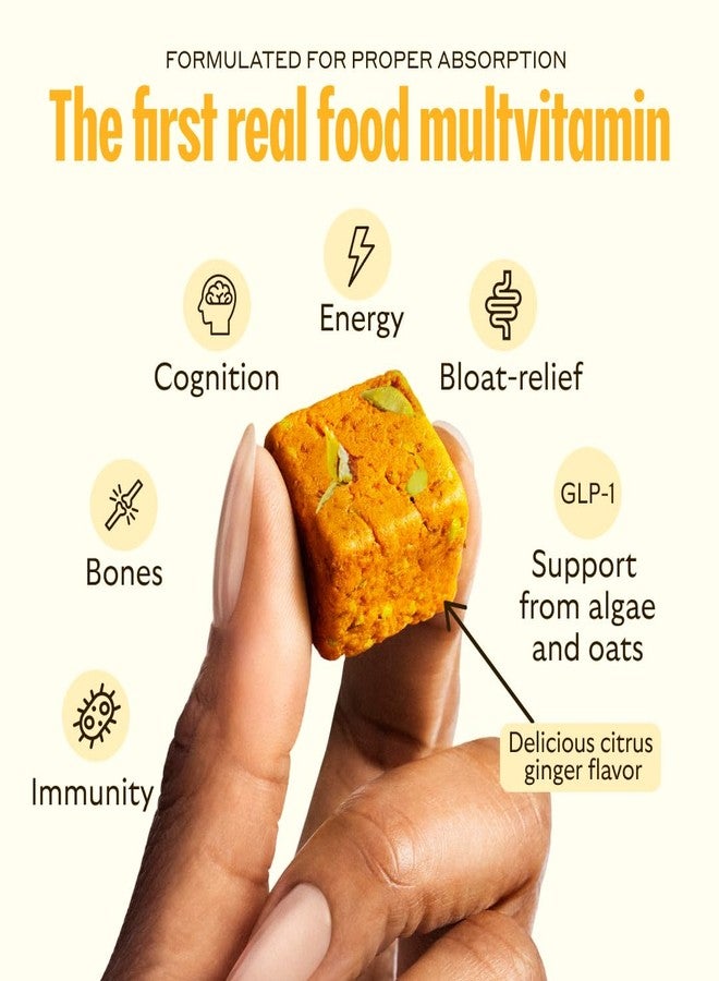 GEM Daily Bite for Women & Men, with 20+ Vitamins, Minerals, & Superfoods Like Zinc, Vitamin D, B-Complex, K, Turmeric, Fiber & Prebiotics, Beta Glucan GLP-1 Support & Immunity (Citrus Ginger,7 count) - Image 2