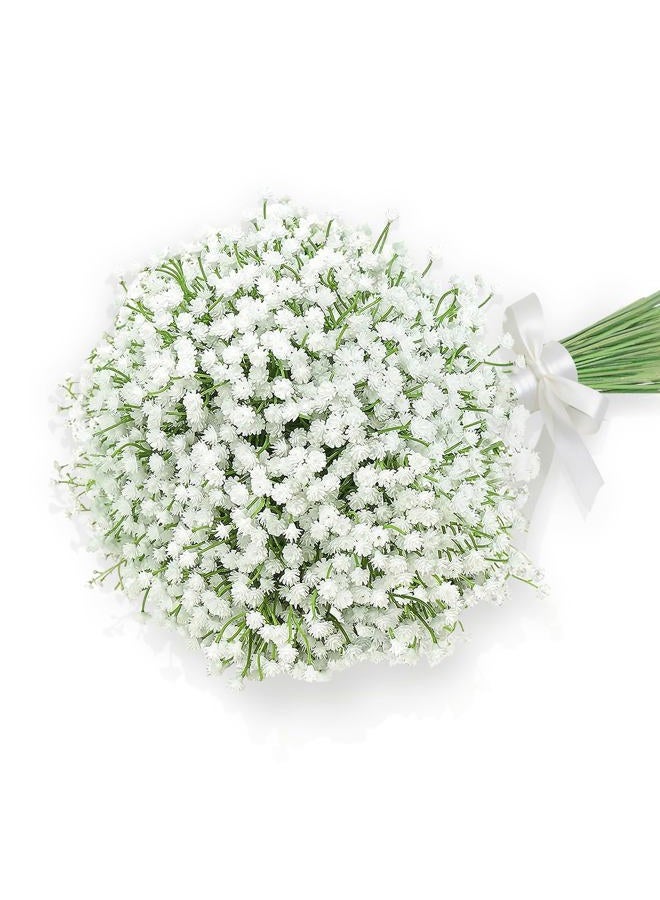 DEEMEI Artificial Baby Breath Flowers White Gypsophila Bouquets 15 pcs Real Touch Flowers for Wedding Party Home Decoration - Image 1