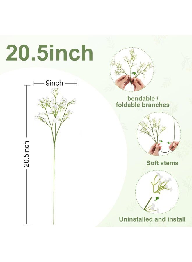 DEEMEI Artificial Baby Breath Flowers White Gypsophila Bouquets 15 pcs Real Touch Flowers for Wedding Party Home Decoration - Image 2