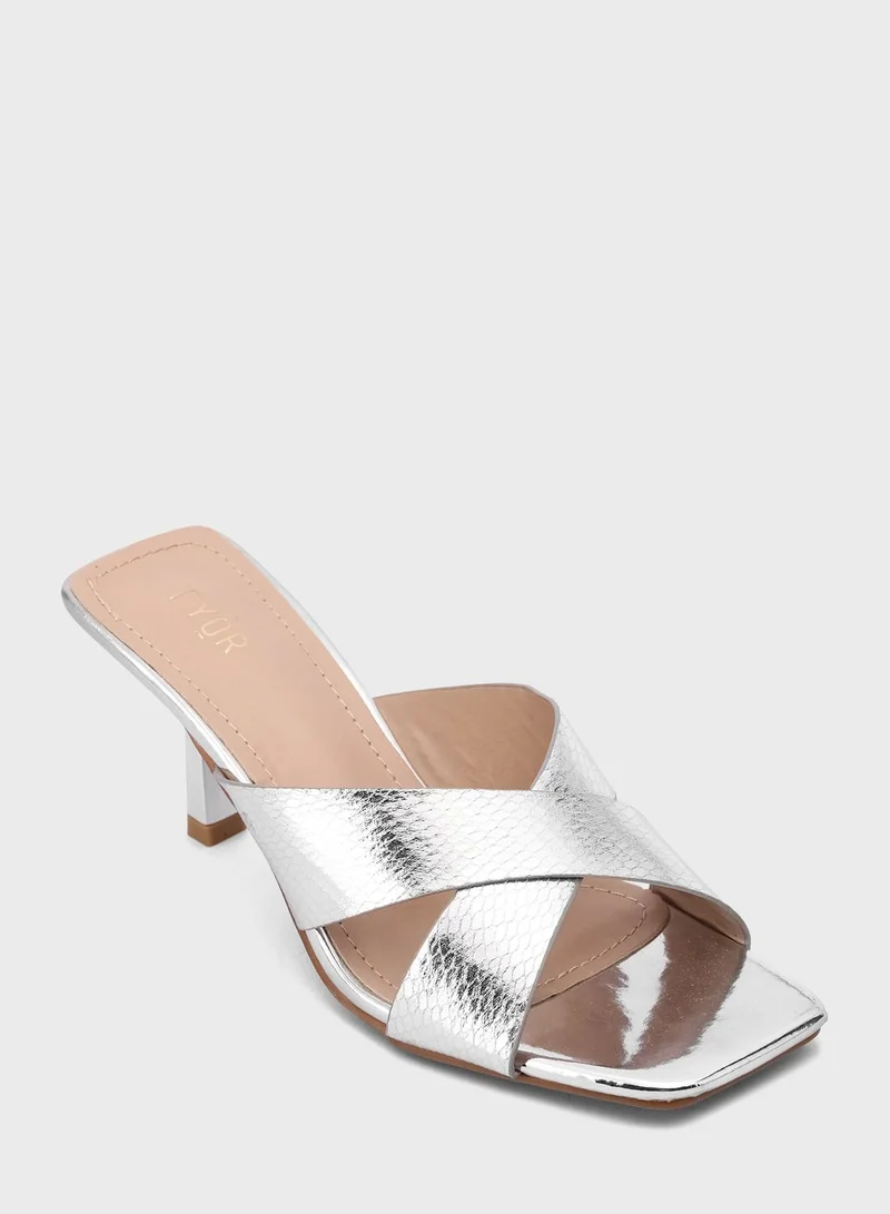 FYOR Multi Strap Mid Heel Sandals