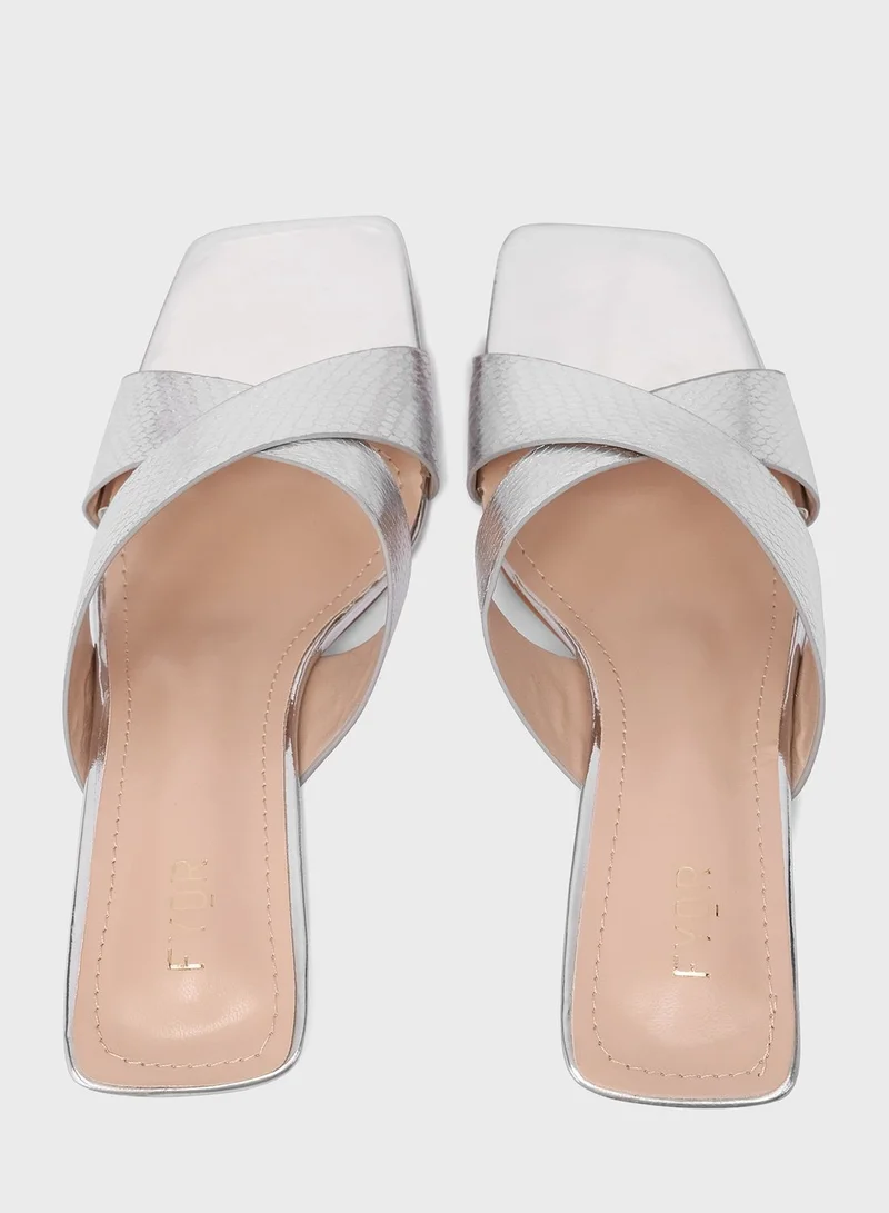 FYOR Multi Strap Mid Heel Sandals