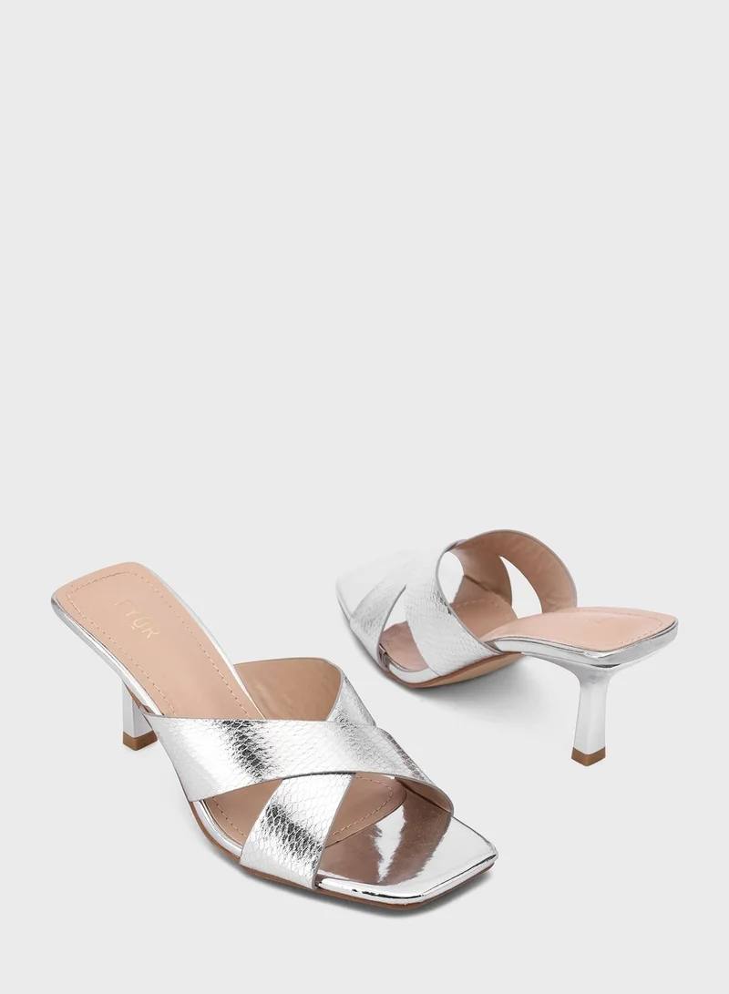FYOR Multi Strap Mid Heel Sandals
