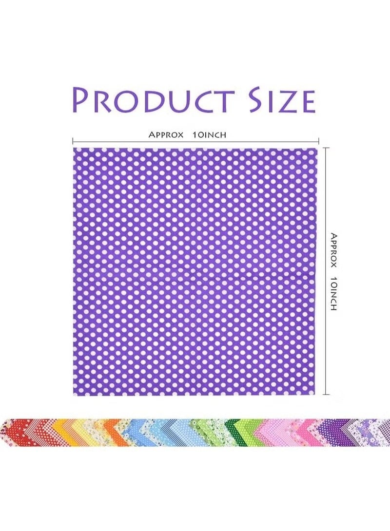 Unewshi 42Pcs 10"x10" Quilting Cotton Fabric Squares Sheets Pre-Cut Multi-Color Design Printed Floral Craft Fabric for DIY Sewing Scrapbooking Quilting Craft Patchwork (Red/Pink/Yellow/Green/Blue/Purple) - Image 2