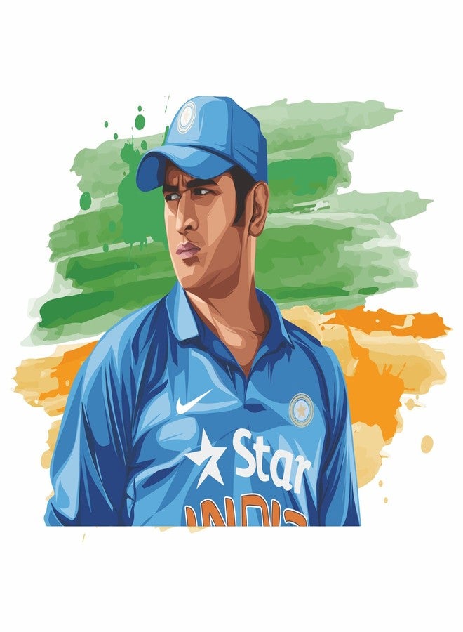 Sticker Yard Ms dhoni Vinyl Wall Sticker for Living Room/Bedroom/Office and All Decorative Wall Stickers Size 55X40CM - Image 1
