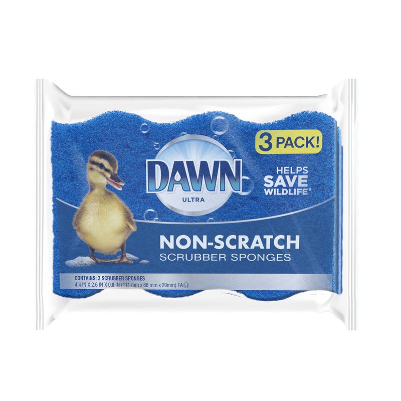 Dawn NonScratch Kitchen Dish Sponges Blue Pack of 3