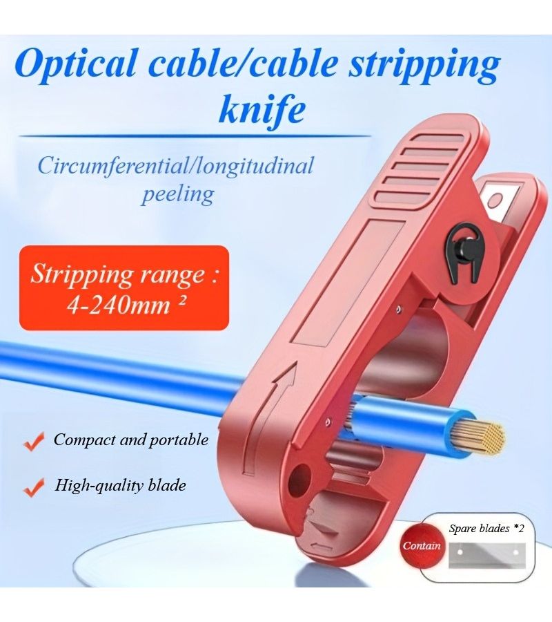 Adjustable Fiber Optic Wire Stripper With Sharp Blades And Spare Blades - Image 4