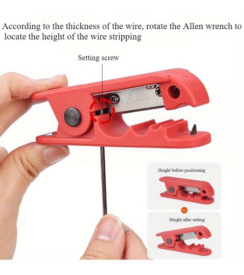 Adjustable Fiber Optic Wire Stripper With Sharp Blades And Spare Blades - Image 1