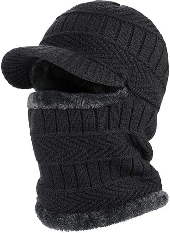 GALLY Winter Cap & Muffler Set for Men and Women | Knitted Balaclava Hat with Warm Neck Gaiter | Soft Woolen Winter Warmer for Cycling & Outdoor Use | Multicolour, Free Size - Image 1