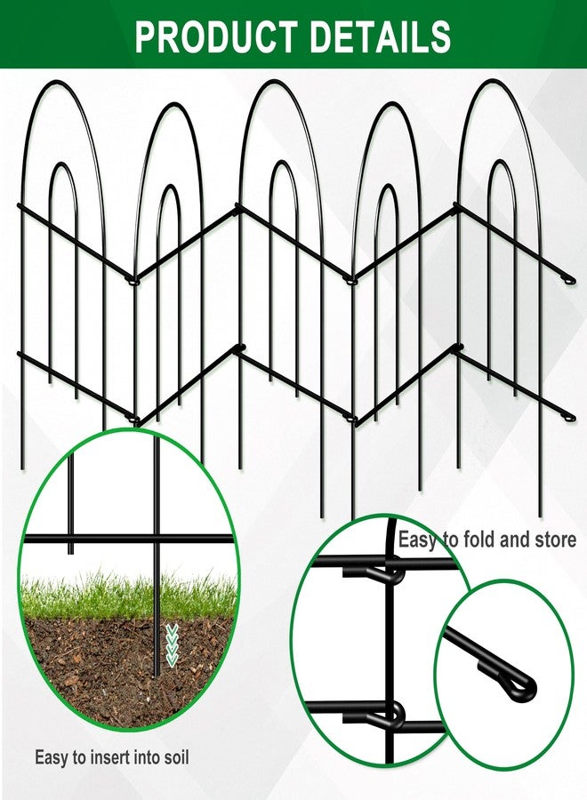 FOREHOGAR Decorative Black Garden Border Fence 18inX50ft Metal Wire Edging Flower Bed Folding Fences Panel Outdoor Garden Fencing Patio Edge Landscape for Yard - Image 5