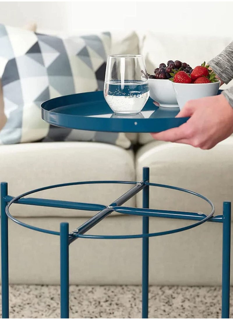 Roman Gifts - Multipurpose Tray Metal End Table Side Table Round Tray Removable Tray Outdoor & Indoor - Image 1