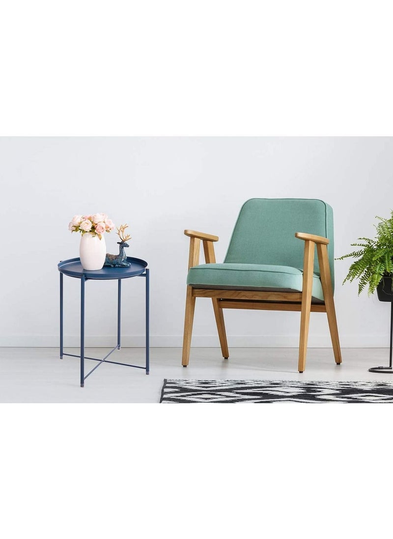 Roman Gifts - Multipurpose Tray Metal End Table Side Table Round Tray Removable Tray Outdoor & Indoor - Image 1