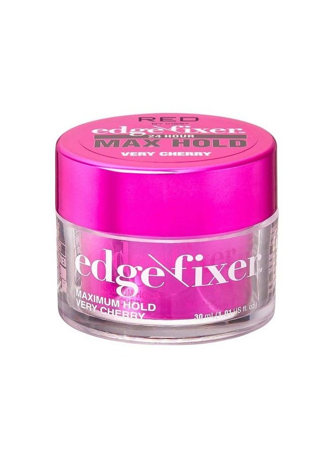 Red by Kiss Edge Fixer 24 Hour Maximum Hold Edge Wax No Flaking Biotin B7 Infused Hair Gel 1.01 Fl.Oz (Very Cherry)  - Image 1
