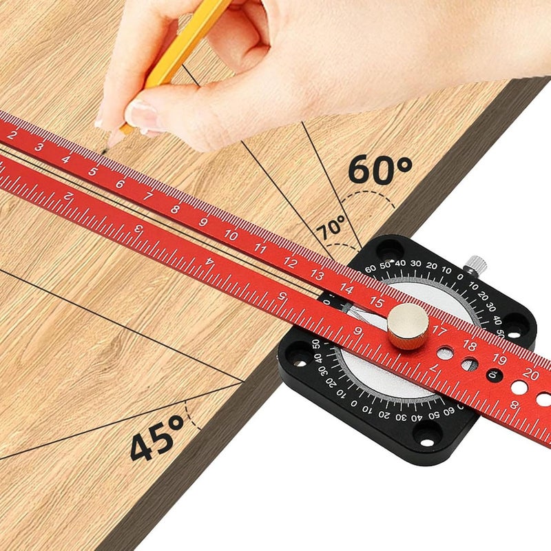 أداة التخطيط | مقياس قابل للتعديل على شكل حرف T | مسطرة رسم الدوائر للأعمال الخشبية - لصناعة الأثاث والرسم الصناعي والخَرْط والتشييد والنجارة والنجارين - Image 3