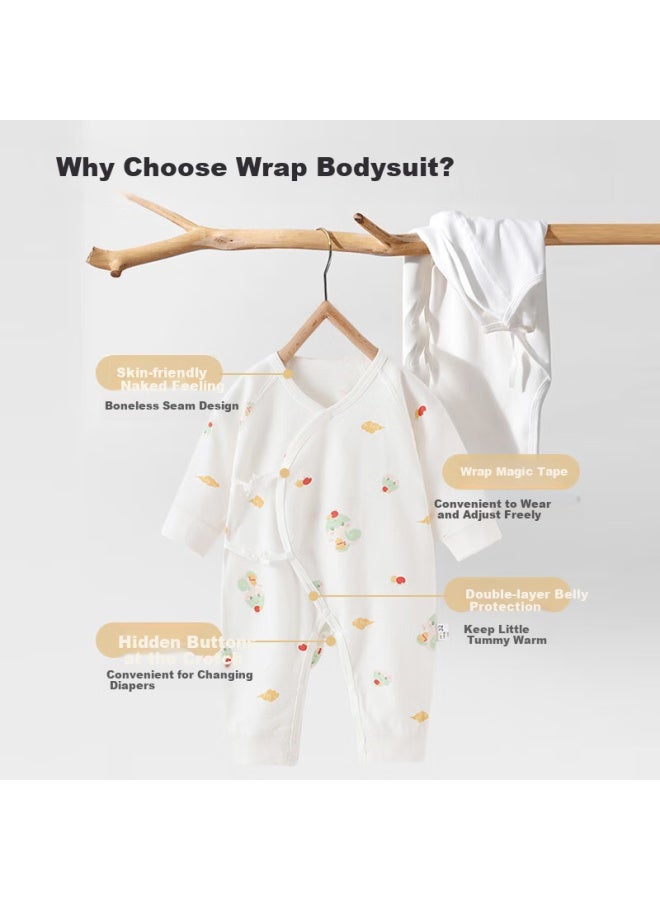 Aibao Baby Clothes Pure Cotton Spring And Autumn Newborn Romper Baby Ha Yi Monk Clothes Crawling Suit 2 Pieces Set N036 Size 59 - Image 3