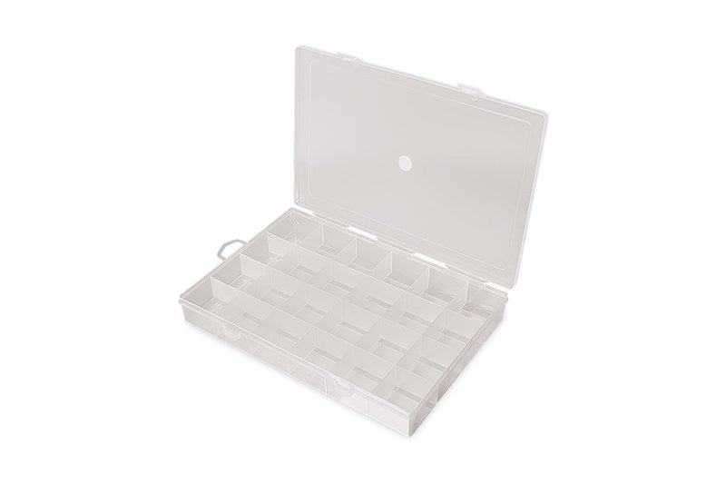 Nakoda 444 Partition Multi Storage Box For Multipurpose Use,Transparent (31.7 X 22.5 X 4.5) Cm - Plastic - Image 3