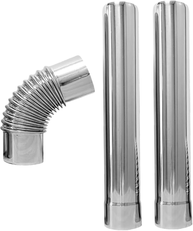 Veemoon أنابيب تهوية مدخنة من الفولاذ المقاوم للصدأ 3 قطع سهلة الإعداد قليلة الصيانة - Image 1