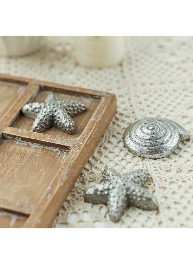 NIKKY HOME Wood Board Travel Game Beach Tic Tac Toe For Fun, Coastal Beach House Coffee Table Decor 8.93 X 8.93 X 1.26 Inches Silver  - Image 5