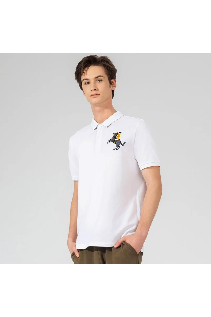 GIORDANO White Polo Shirt for Men