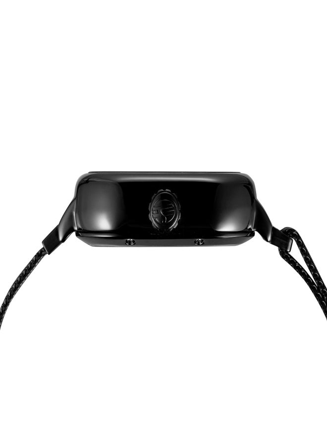 فورسينينج ساعة يد رجالية مربعة الشكل، ميكانيكية، مصنوعة من الفولاذ المقاوم للصدأ، هيكلية، مقاومة للماء، ذاتية التعبئة، مينا مضيء - Image 2