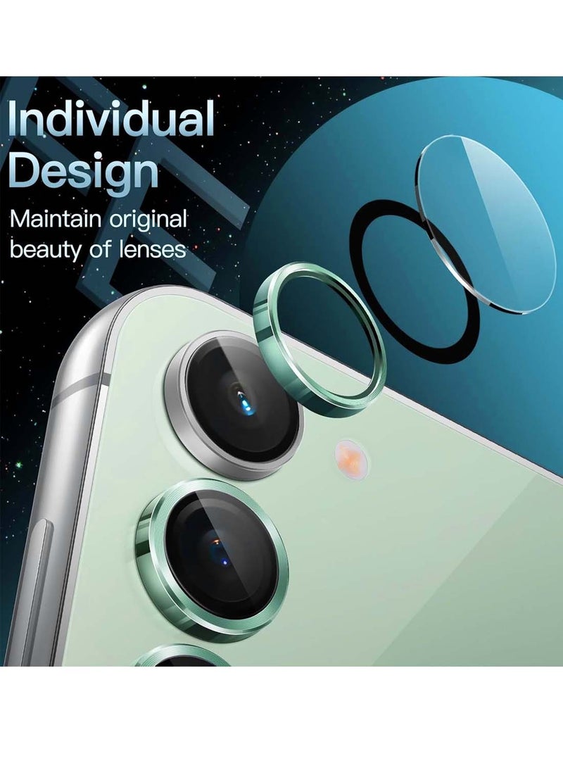 Wtech Premium Camera Lens Frame Tempered Glass Protector Aluminum Alloy Adhesive Coating For Samsung Galaxy S23 5G 2023 Green - Image 2